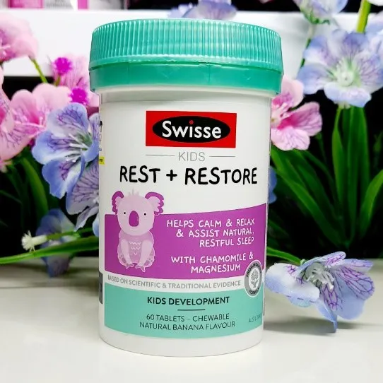 Viên Nhai Giúp Bé Ngủ Ngon ,Trẻ Em Từ 2 Tuổi Swisse Kids Rest & Restore 60 Viên
