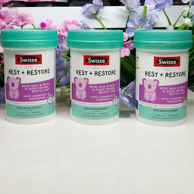 Viên Nhai Giúp Bé Ngủ Ngon ,Trẻ Em Từ 2 Tuổi Swisse Kids Rest & Restore 60 Viên