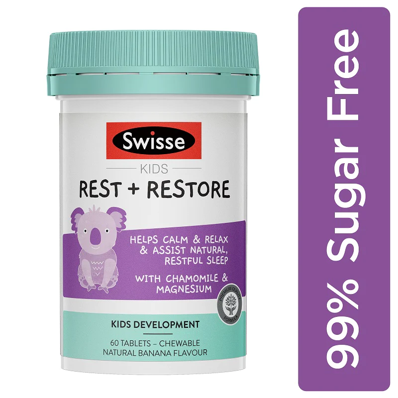 Viên Nhai Giúp Bé Ngủ Ngon ,Trẻ Em Từ 2 Tuổi Swisse Kids Rest & Restore 60 Viên
