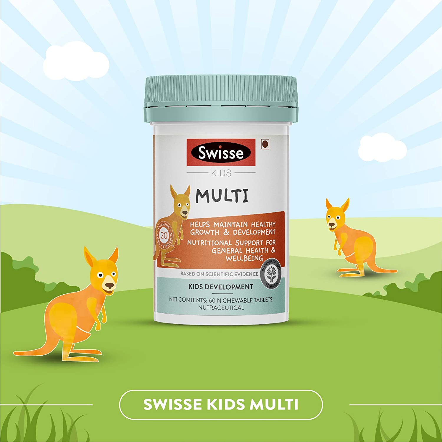 vIÊN Uống Vitamin Tổng Hợp Cho Trẻ Em Từ 2 Tuổi Swisse Kids Multi 60 viên