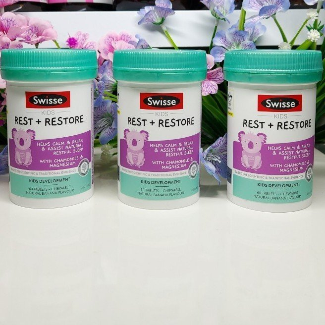 Viên Nhai Giúp Bé Ngủ Ngon ,Trẻ Em Từ 2 Tuổi Swisse Kids Rest & Restore 60 Viên