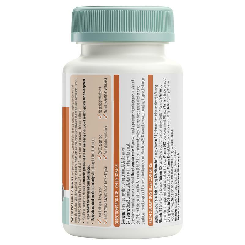Viên Nhai Bổ Sung Vitamin Tổng Hợp Cho Bé Từ 2 Tuổi - Swisse Kids Multi 60 Kẹo Nhai