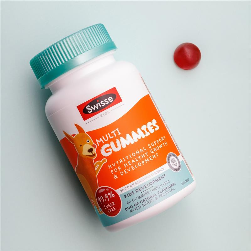 Viên Nhai Bổ Sung Vitamin Tổng Hợp Cho Bé Từ 2 Tuổi - Swisse Kids Multi 60 Kẹo Nhai