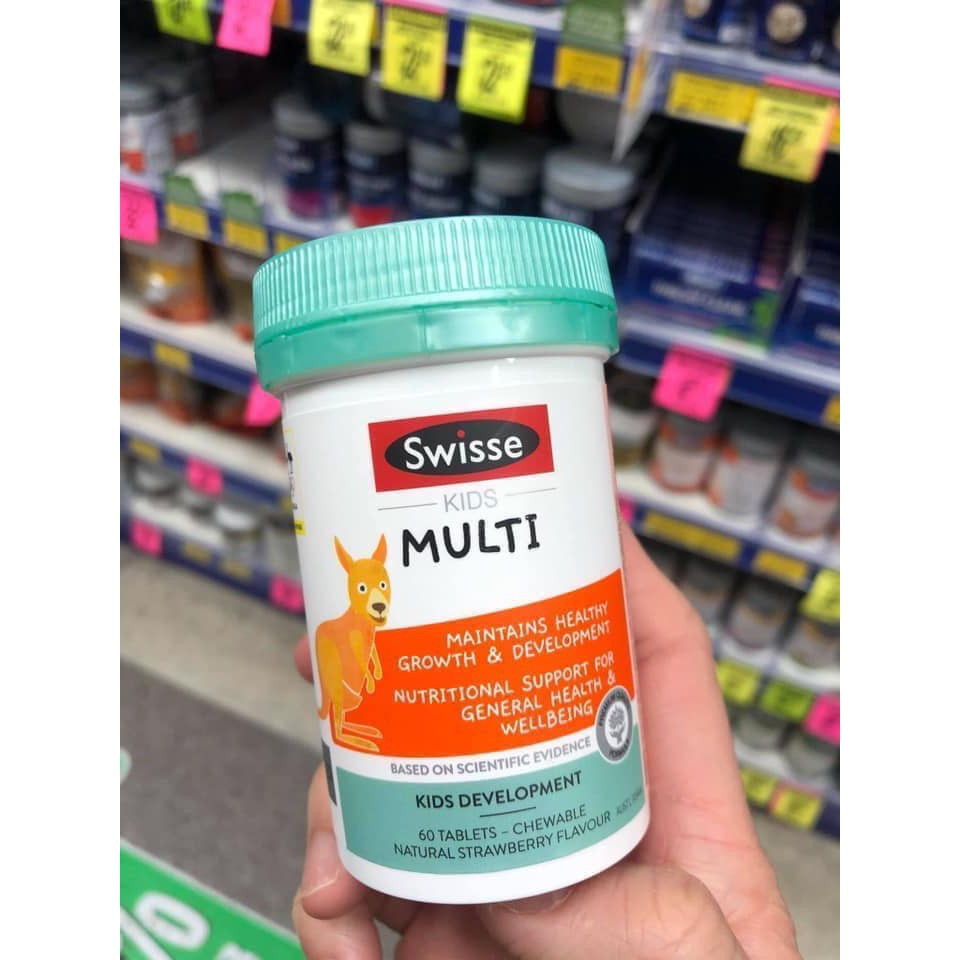 Viên Nhai Bổ Sung Vitamin Tổng Hợp Cho Bé Từ 2 Tuổi - Swisse Kids Multi 60 Kẹo Nhai