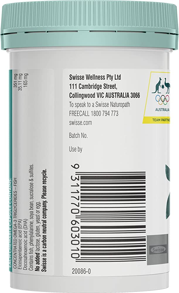 Viên Bổ Sung Dầu Ca Cho Trẻ Em Swisse Kids Fish Oil 60 Viên