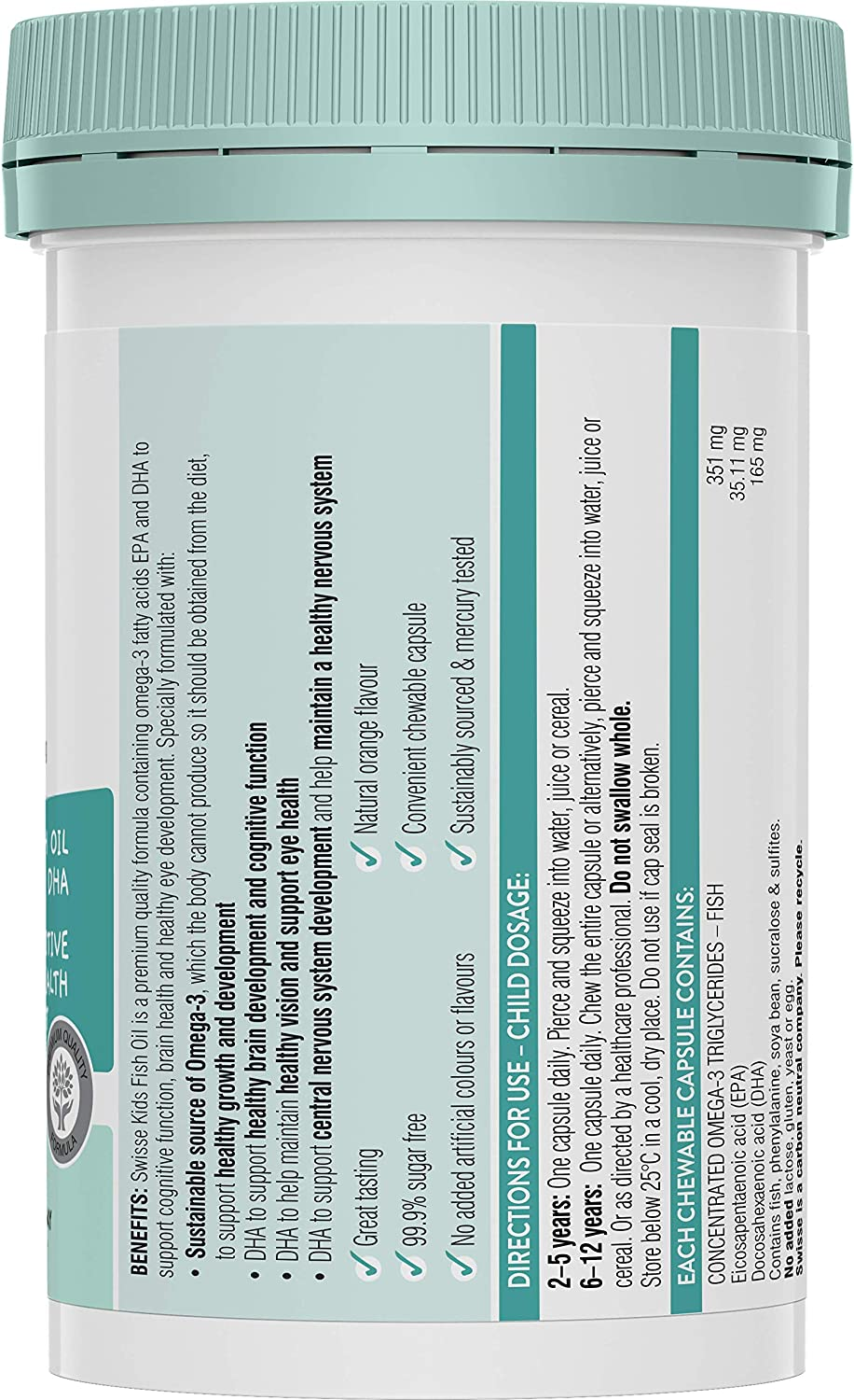 Viên Bổ Sung Dầu Ca Cho Trẻ Em Swisse Kids Fish Oil 60 Viên