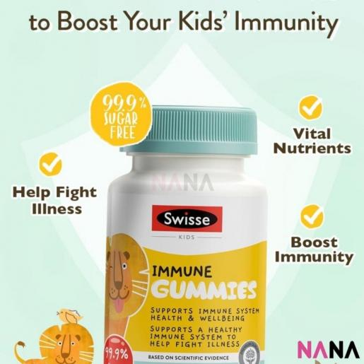 Viên Nhai Hỗ Trợ Chức Năng Hệ Thống Miễn Dịch Cho Trẻ Từ 2 Tuổi Swisse Kids Immune 60 Kẹo Nhai