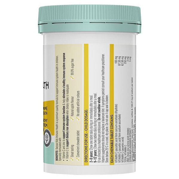 Viên Uống Hỗ Trợ Hệ Miễn Dịch Cho Trẻ Em Tư 2 Tuổi Swisse Kids Immune Health 60 Viên