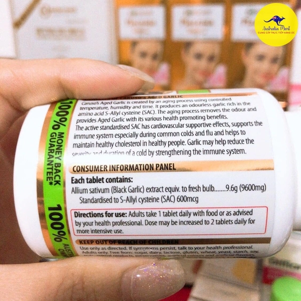 Viên uống tỏi giúp hỗ trợ và tăng cường hệ thống miễn dịch Carusos Natural Health One a Day Aged Garlic Odourless 60 Viên