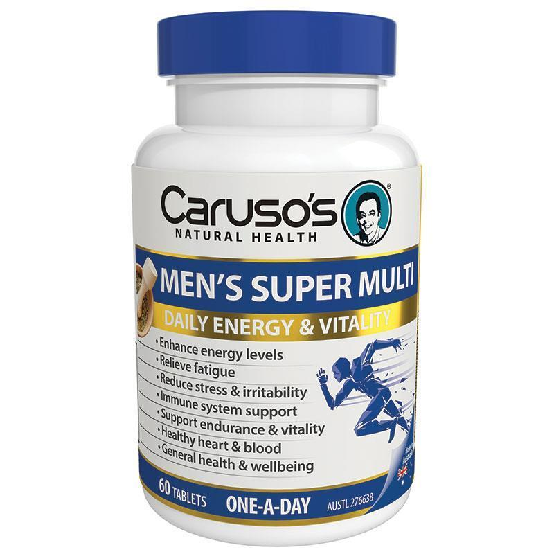 Viên uống hỗ trợ sức khỏe nói chung và đặc biệt là sức khỏe của nam giới Carusos Natural Health Ultra Max Mens Super Multi 60 Viên
