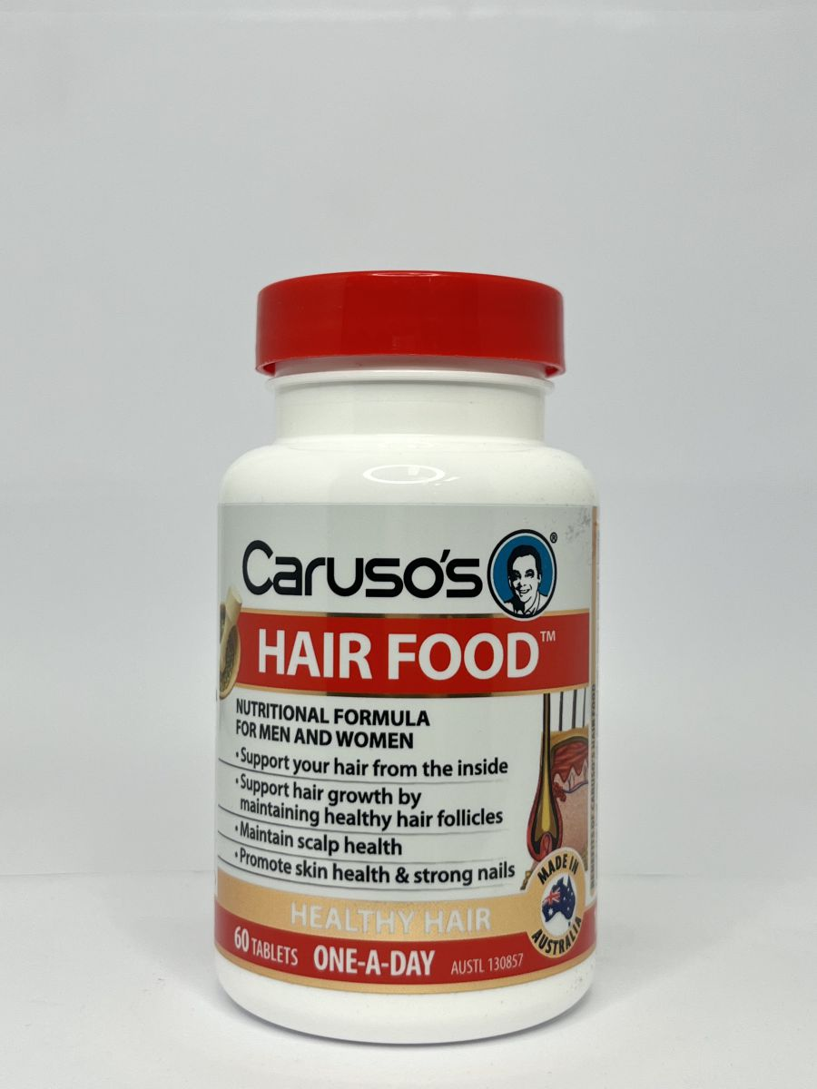 Viên uống cải thiện sức khỏe tổng thể của tóc, da và móng tay Carusos Natural Health Figaro Hair Food Plus 60 Viên