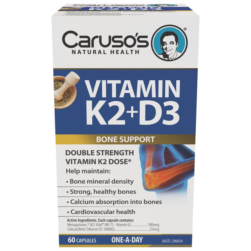 CARUSOS SỨC KHỎE TỰ NHIÊN VITAMIN K2+D3 60 VIÊN NANG