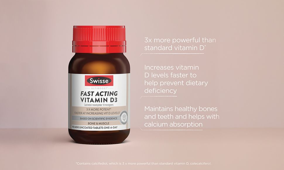 Swisse Fast Acting Vitamin D3 200 Viên
