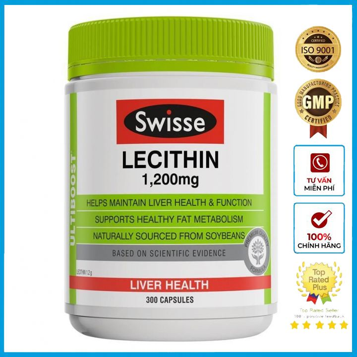 Mầm đậu nành Úc Swisse Ultiboost Lecithin 1200mg 300 viên