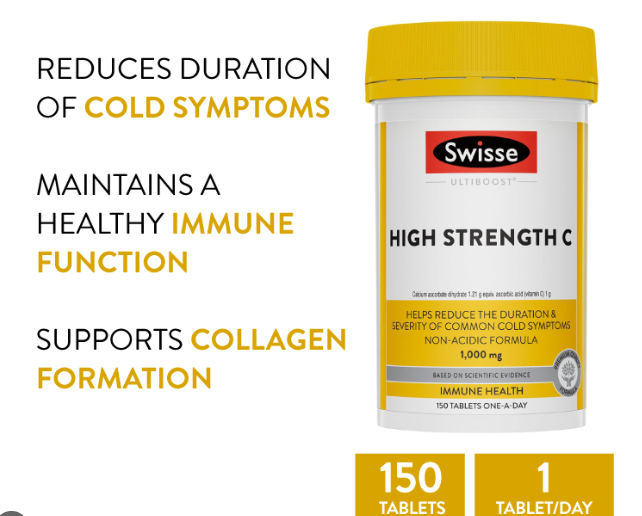 Viên uống bổ sung vitamin C  hàm lượng cao- Swisse Vitamin C 1000mg 150 Viên