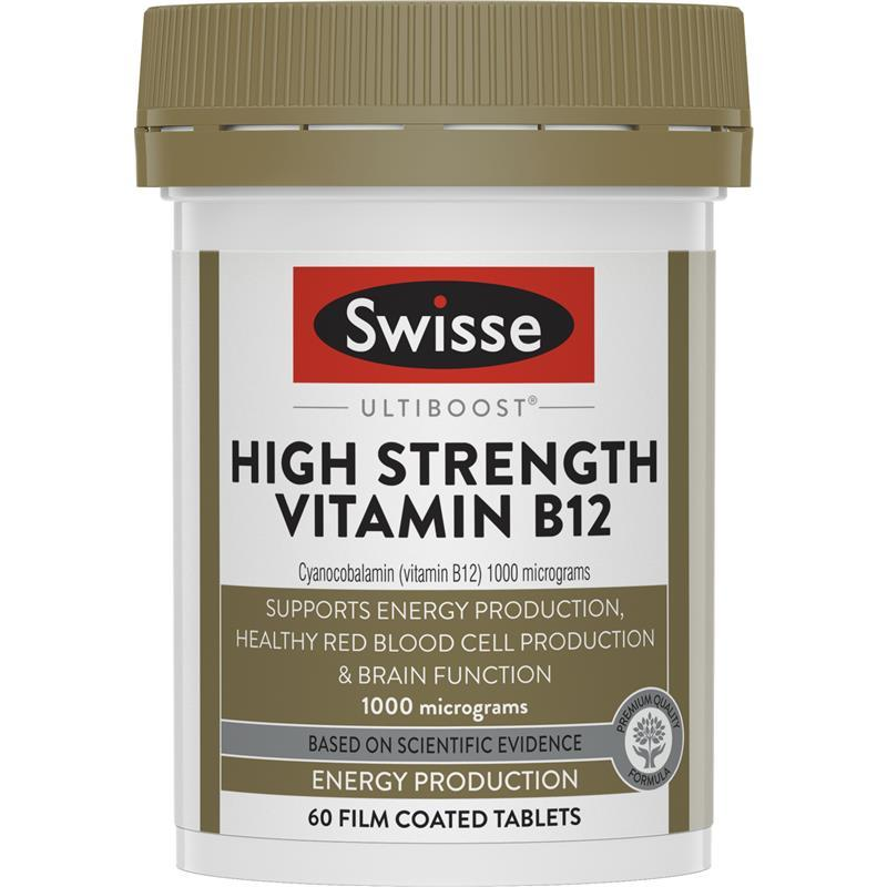 Viên uống bỏ sung vitamin B hàm lượng cao - Swisse Vitamin B12 60 Viên