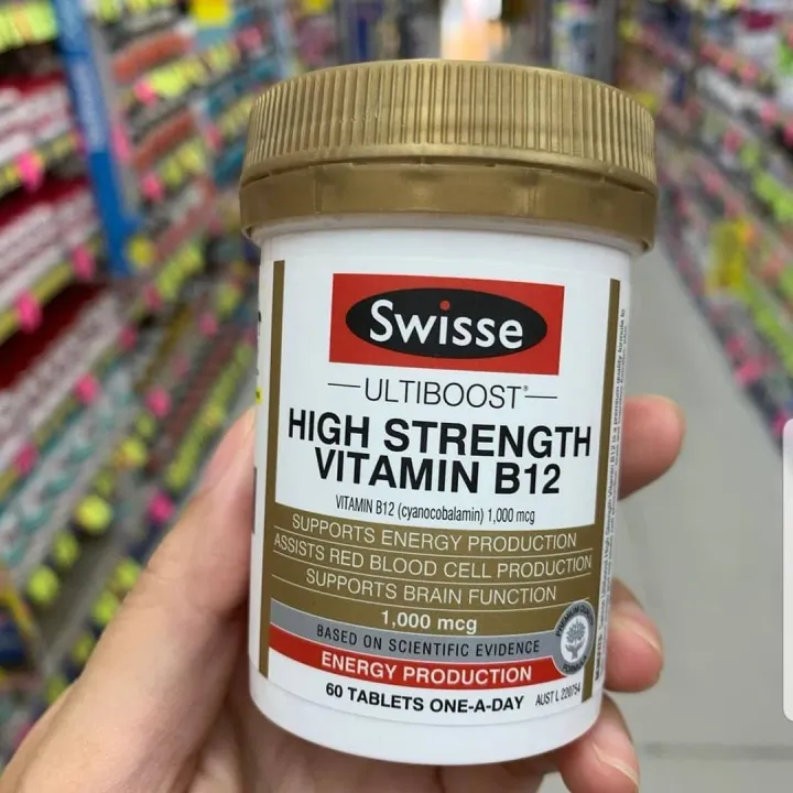 Viên uống bỏ sung vitamin B hàm lượng cao - Swisse Vitamin B12 60 Viên