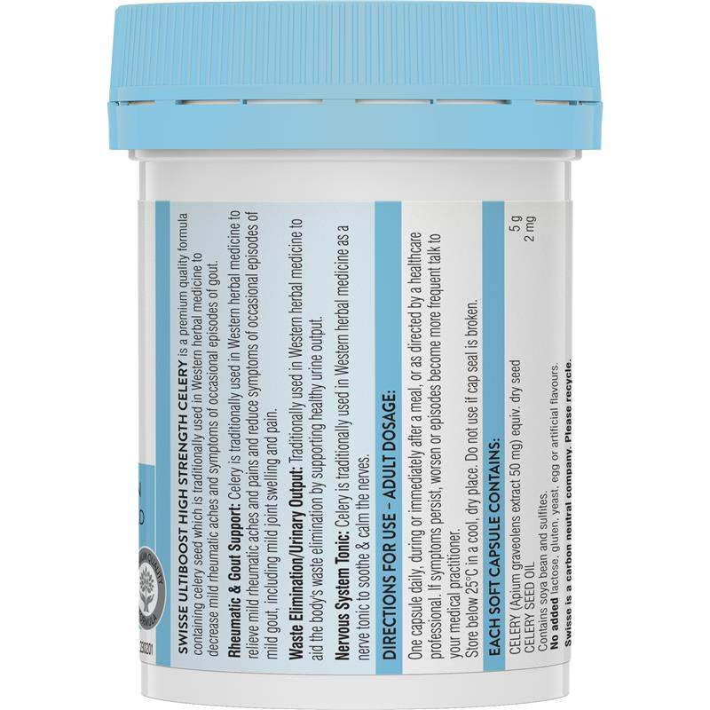 Viên uống điều trị bệnh Gout từ cần tây Swisse Cần tây 5000mg 50 Viên nang