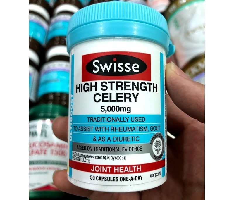 Viên uống điều trị bệnh Gout từ cần tây Swisse Cần tây 5000mg 50 Viên nang
