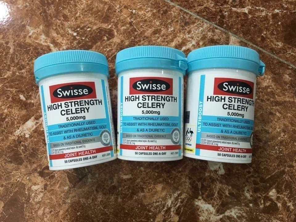 Viên uống điều trị bệnh Gout từ cần tây Swisse Cần tây 5000mg 50 Viên nang