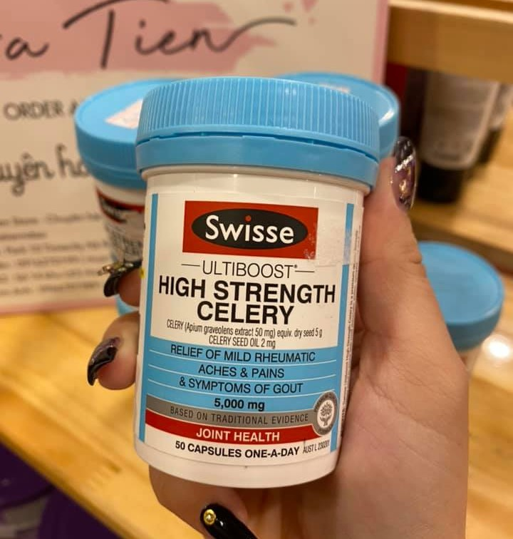 Viên uống điều trị bệnh Gout từ cần tây Swisse Cần tây 5000mg 50 Viên nang