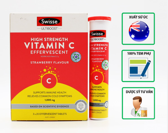 Viên sủi bọt Swisse Vitamin C 60 Viên Sủi Bọt