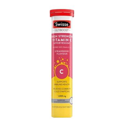 Thực phẩm chức năng Viên sủi Swisse High Strength Vitamin C 1000mg ống 20 viên