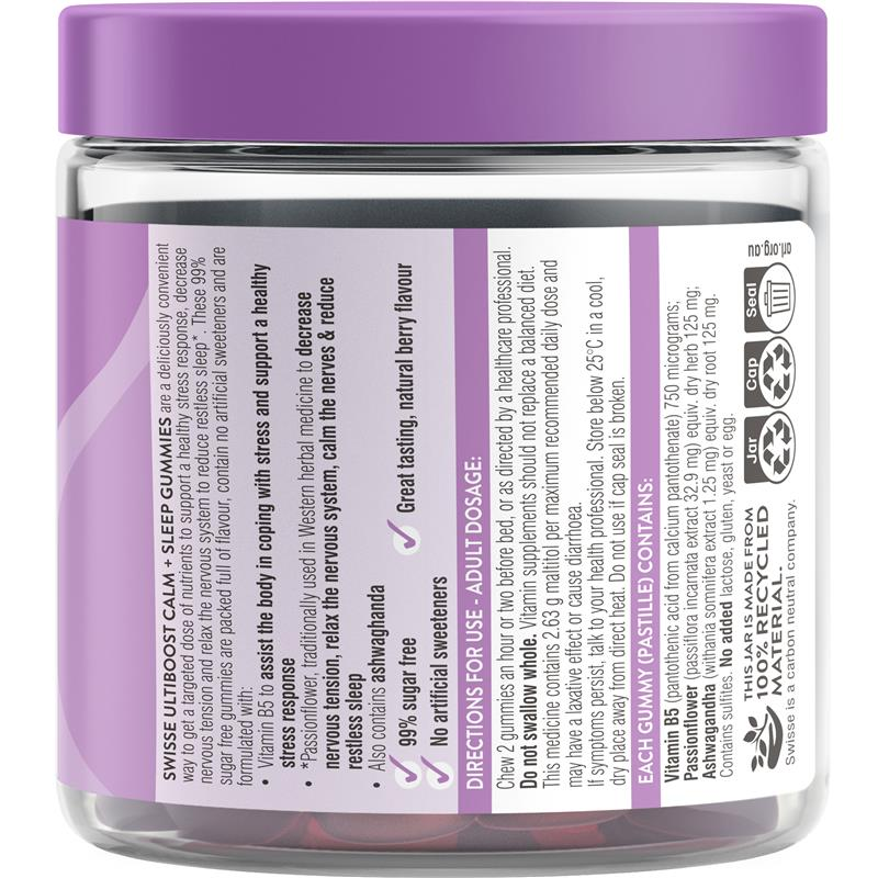 Viên nhai hỗ trợ giấc ngủ Swisse Calm And Sleep Gummies 60 gói