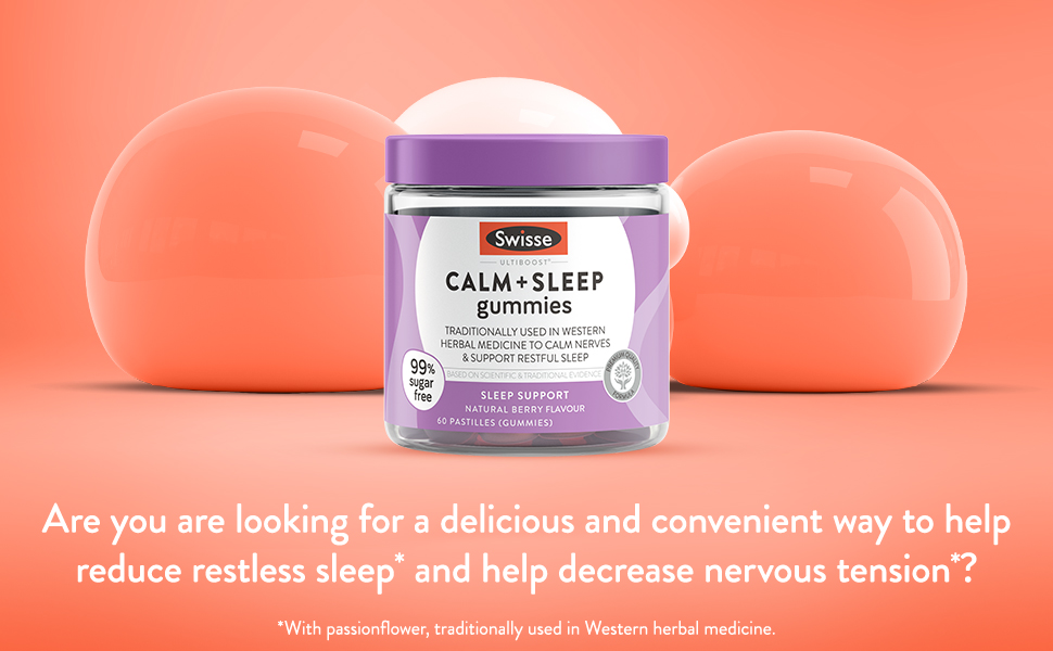 Viên nhai hỗ trợ giấc ngủ Swisse Calm And Sleep Gummies 60 gói