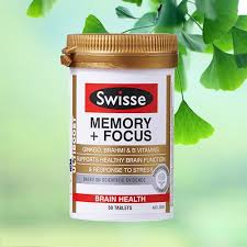 Viên Uống Bỗ Não Tăng Trí Nhớ Tập Trung Từ Bạch Quả Brahmi và Vitamin Nhóm B - Swisse Ultiboost Memory + Focus 50 Viên