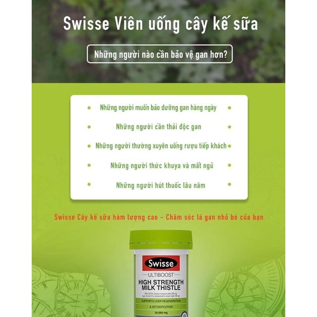 Viên Uống Thải Độc Gan Từ Cây Kế Sữa - Swisse Milk Thistle 60 Viên