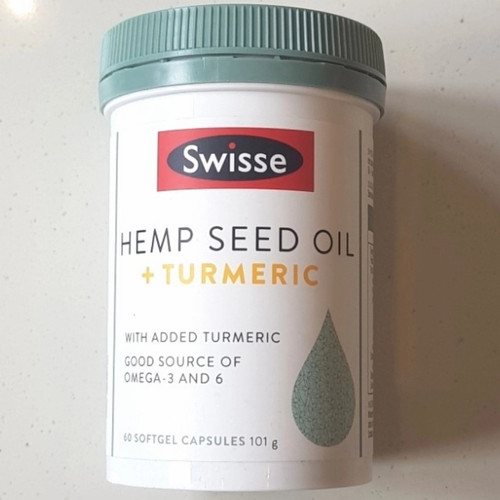 [Hãng Ngưng SX] Viên uống dầu hạt cây gai dầu và củ nghệ hỗ trợ sức khỏe dinh dưỡng Swisse Hemp Seed Oil + Turmeric 60 Viên