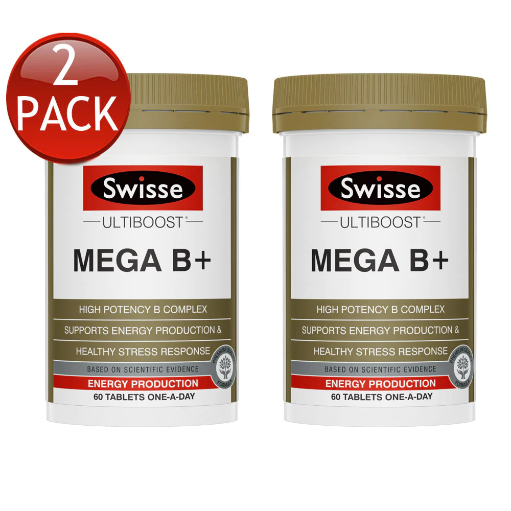 Viên uống bổ sung vitamin nhóm B - Swisse Ultiboost Mega B + 60 Viên