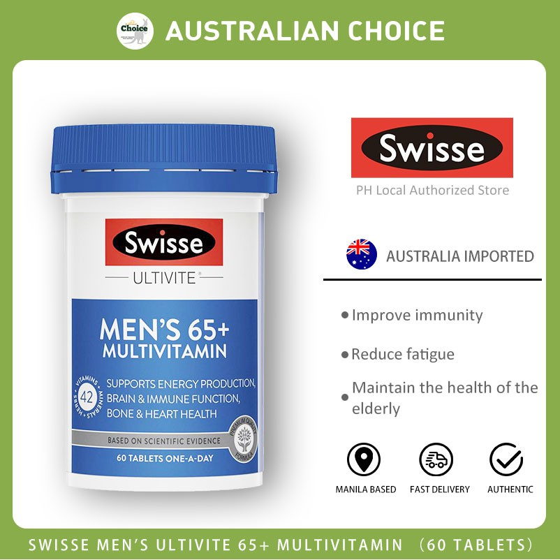 Viên uống vitamin tổng hợp cho đàn ông 65 tuổi - Swisse Mens Multivitamin 65+ 60 Viên