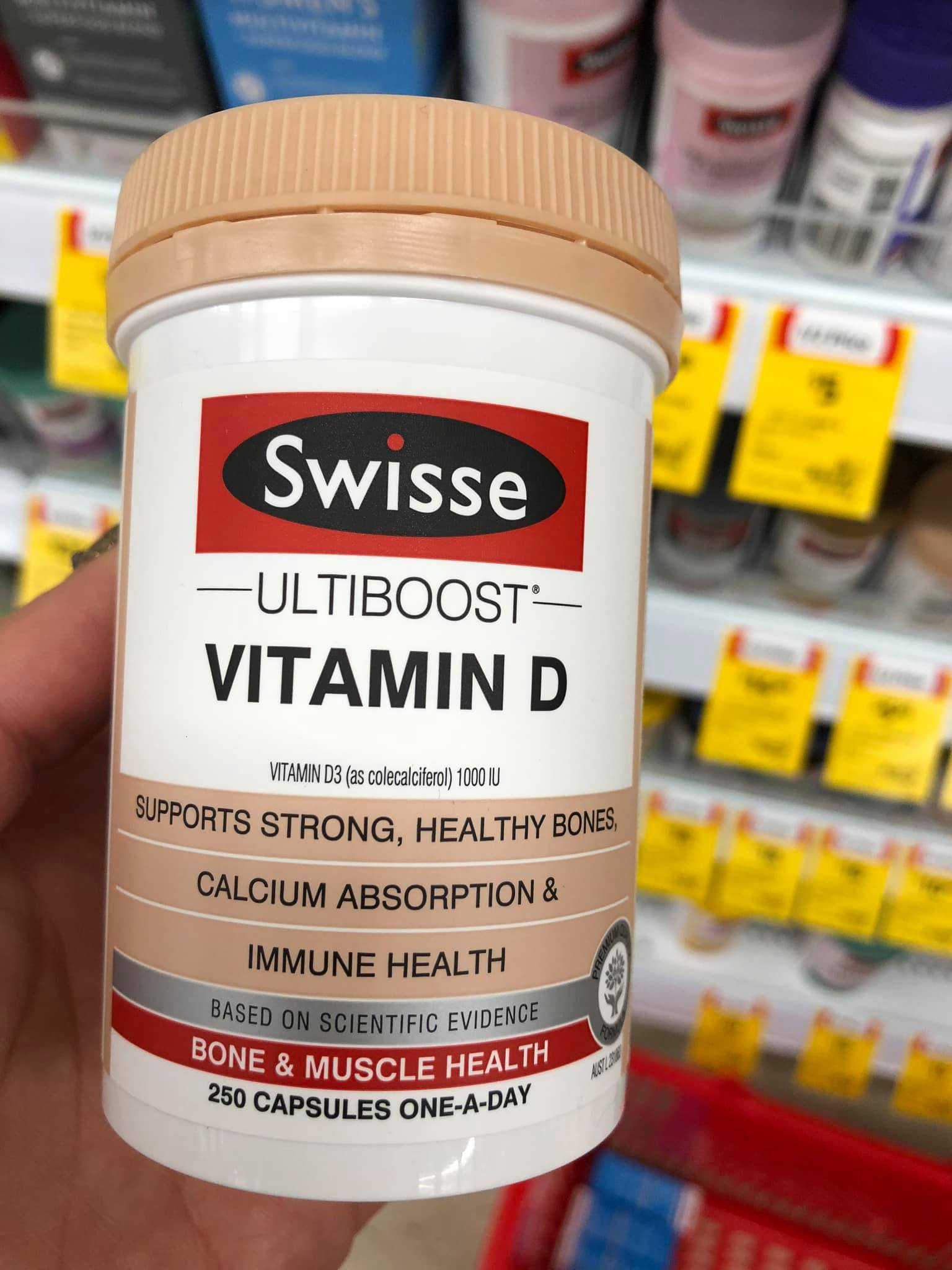 Viên uống bổ sung vitamin D - Swisse Ultiboost Vitamin D 250  Viên