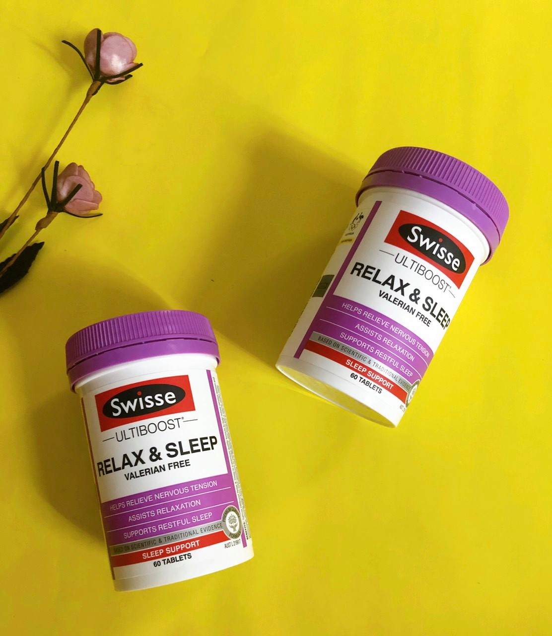 Viên uống giúp thư giản và hỗ trợ ngủ ngon Swisse Ultiboost Relax & Sleep 60 viên Úc