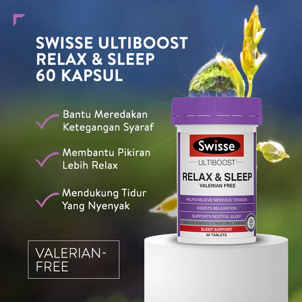 Viên uống giúp thư giản và hỗ trợ ngủ ngon Swisse Ultiboost Relax & Sleep 60 viên Úc