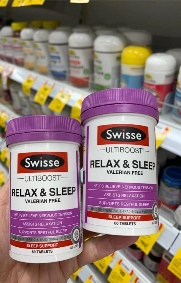 Viên uống giúp thư giản và hỗ trợ ngủ ngon Swisse Ultiboost Relax & Sleep 60 viên Úc