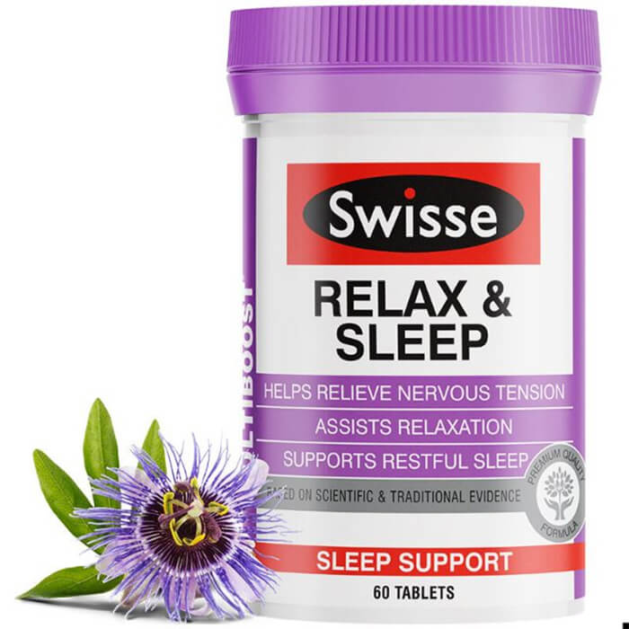 Viên uống giúp thư giản và hỗ trợ ngủ ngon Swisse Ultiboost Relax & Sleep 60 viên Úc