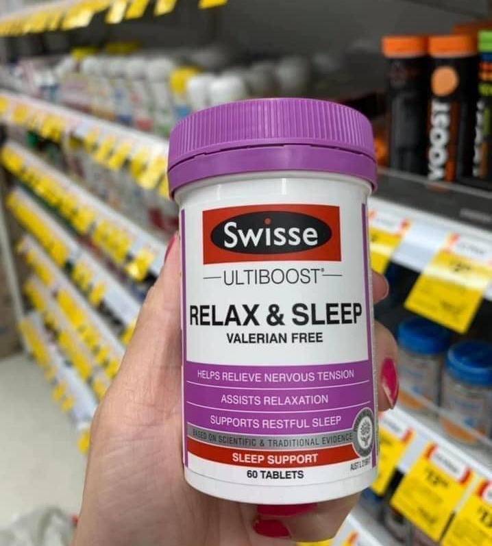 Viên uống giúp thư giản và hỗ trợ ngủ ngon Swisse Ultiboost Relax & Sleep 60 viên Úc