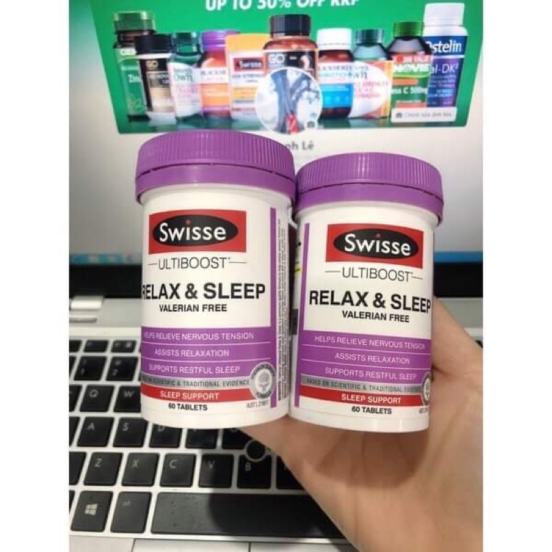 Viên uống giúp thư giản và hỗ trợ ngủ ngon Swisse Ultiboost Relax & Sleep 60 viên Úc