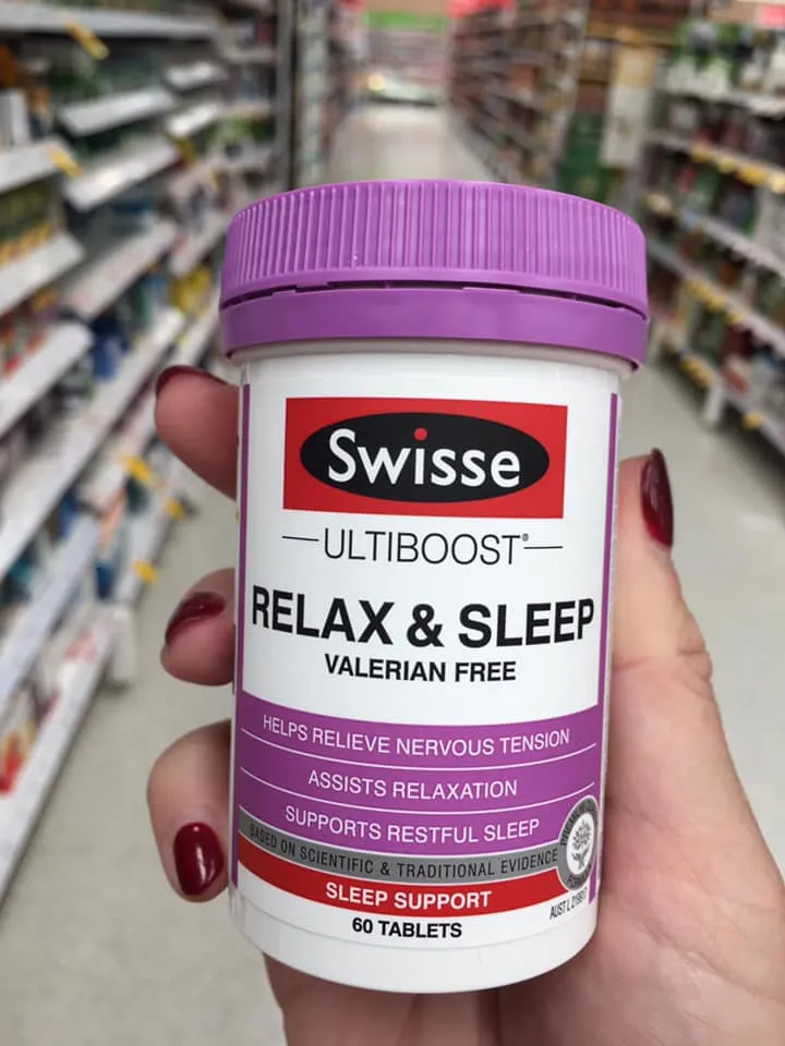 Viên uống giúp thư giản và hỗ trợ ngủ ngon Swisse Ultiboost Relax & Sleep 60 viên Úc