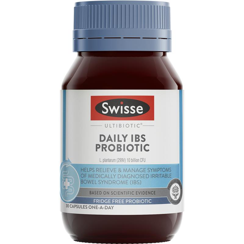 Viên uống giảm kích thích ruột và hỗ trợ tiêu hóa - Swisse Ultibiotic Daily IBS Probiotic 30 Viên