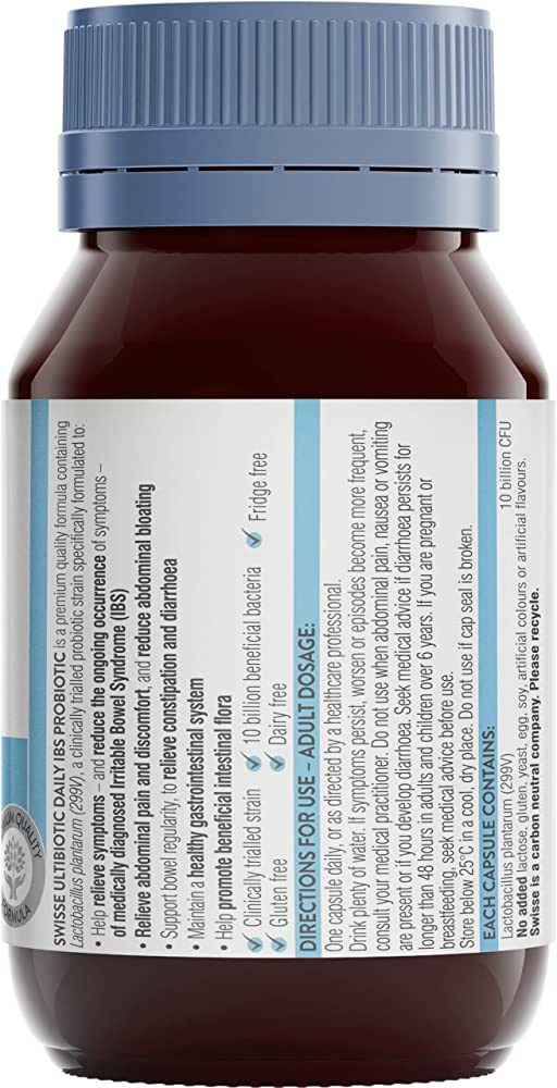 Viên uống giảm kích thích ruột và hỗ trợ tiêu hóa - Swisse Ultibiotic Daily IBS Probiotic 30 Viên