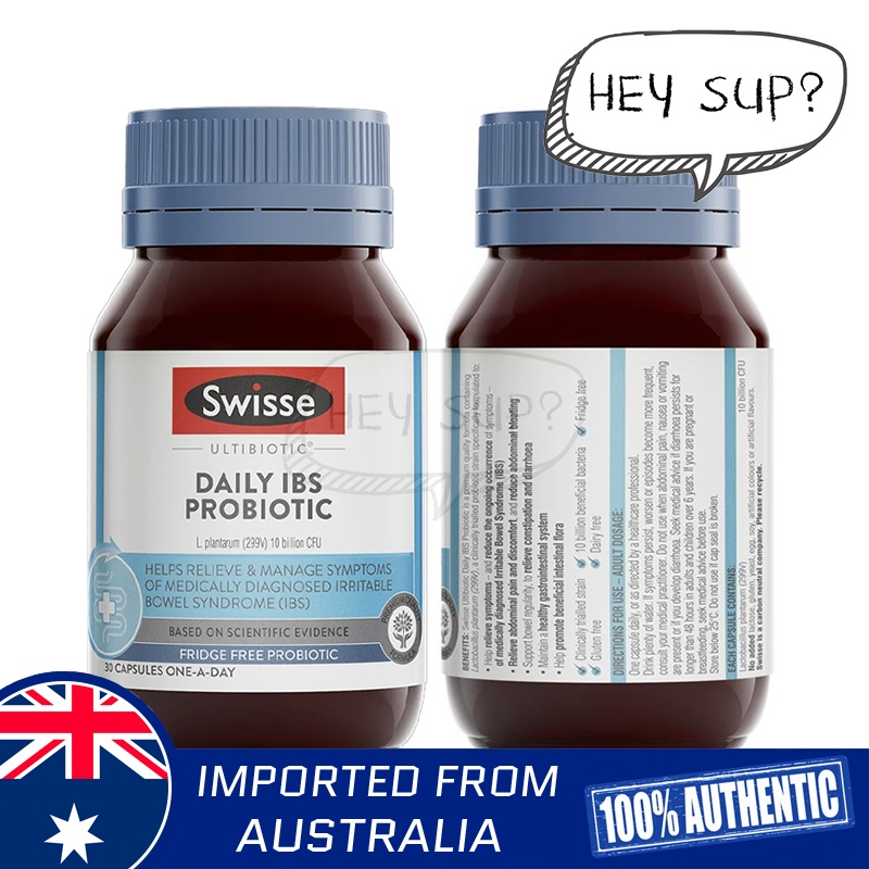 Viên uống giảm kích thích ruột và hỗ trợ tiêu hóa - Swisse Ultibiotic Daily IBS Probiotic 30 Viên