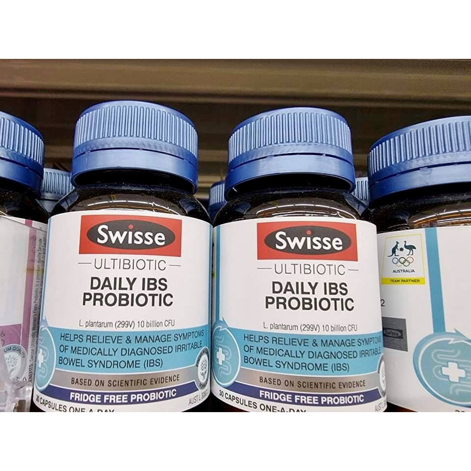 Viên uống giảm kích thích ruột và hỗ trợ tiêu hóa - Swisse Ultibiotic Daily IBS Probiotic 30 Viên