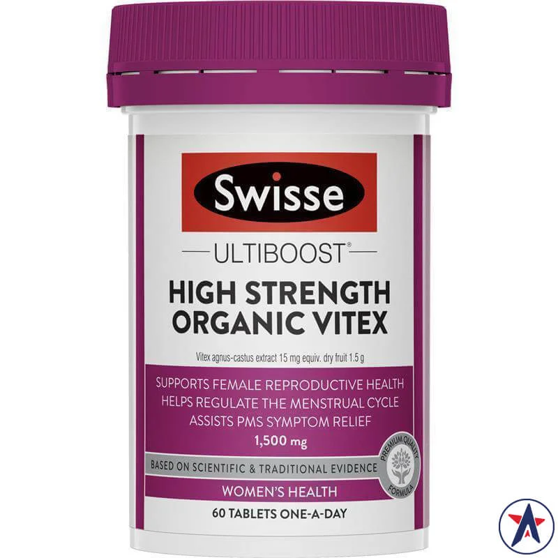 Viên uống hỗ trợ sức khỏe sinh sản phái nữ Swisse High Strength Organic Vitex 1500mg 60 Viên