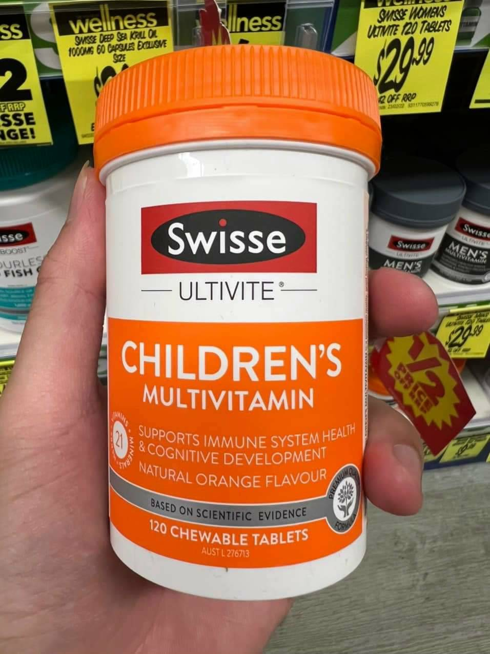 Viên Uống Bổ Sung Vitamin Cho Trẻ Em Swisse Children's Ultivite Multivitamin 120 Chewabl Viên
