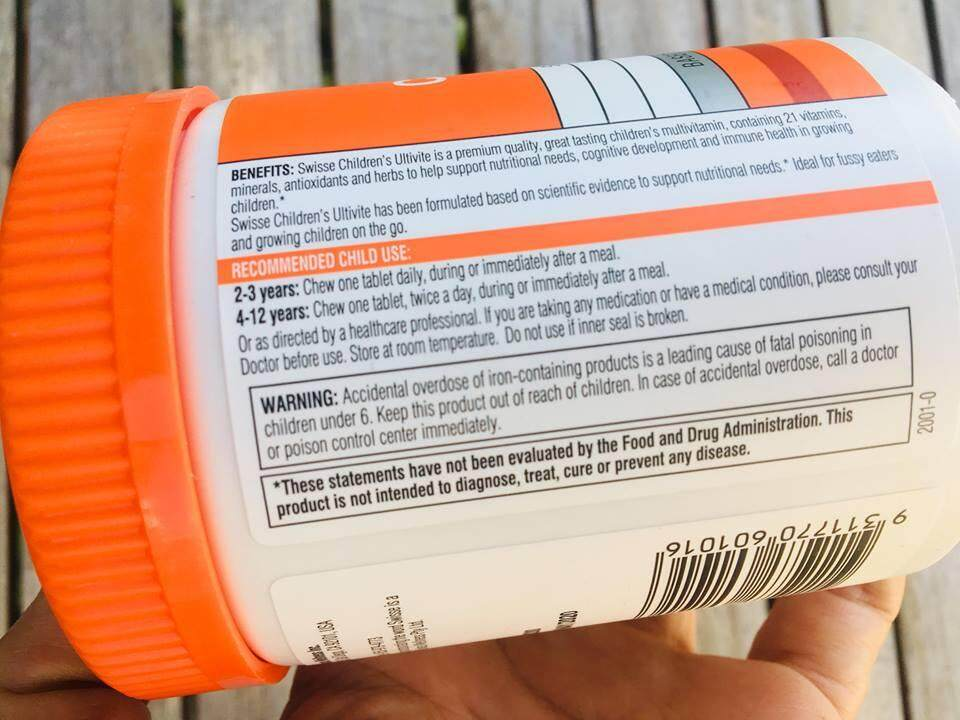 Viên Uống Bổ Sung Vitamin Cho Trẻ Em Swisse Children's Ultivite Multivitamin 120 Chewabl Viên