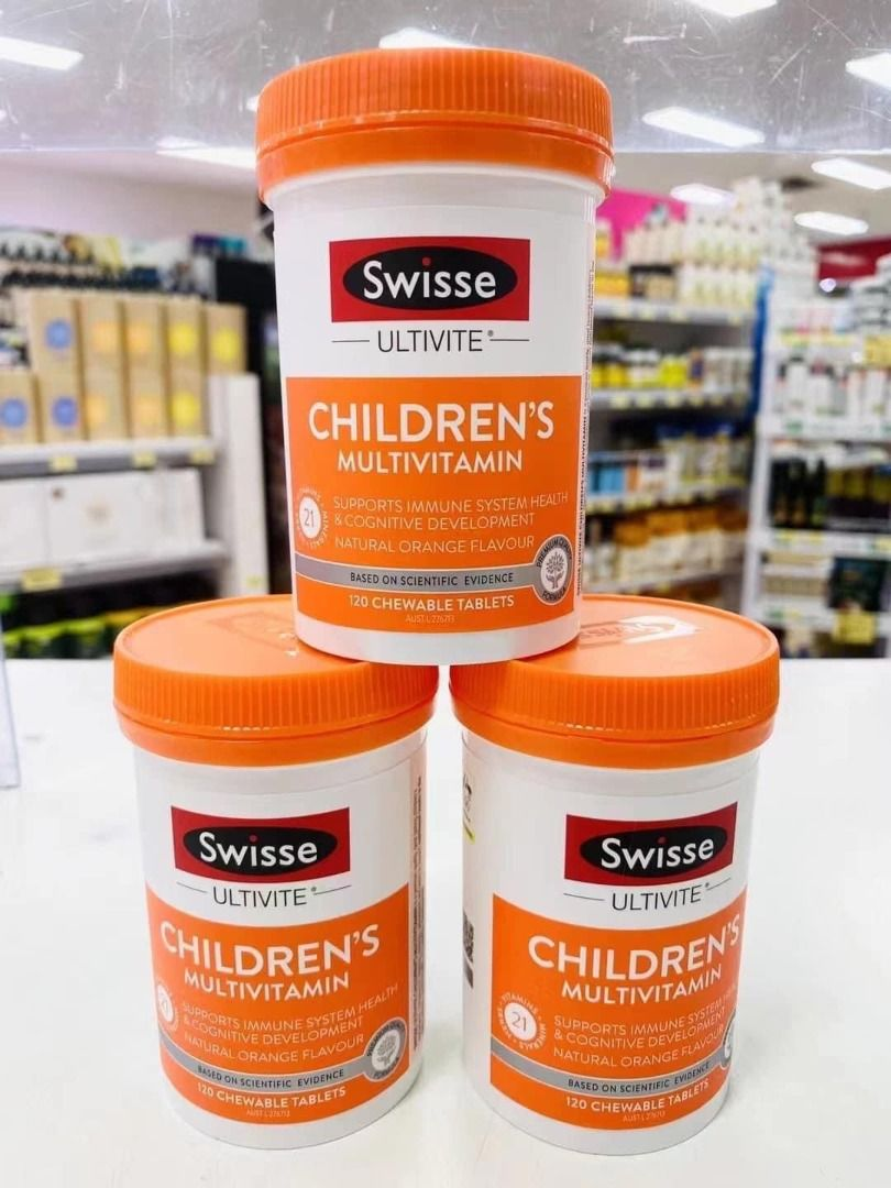 Viên Uống Bổ Sung Vitamin Cho Trẻ Em Swisse Children's Ultivite Multivitamin 120 Chewabl Viên